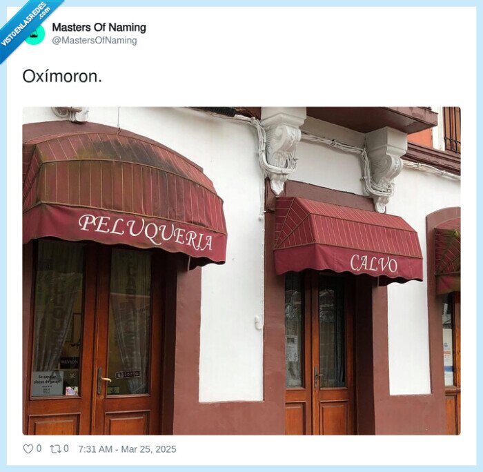 oxímoron,peluquería,calvo