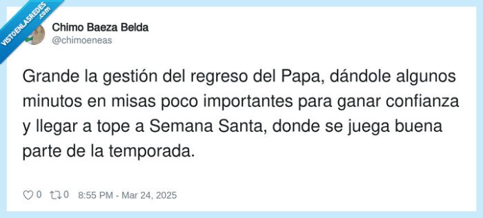 papa,temporada,confianza,gestión,regreso