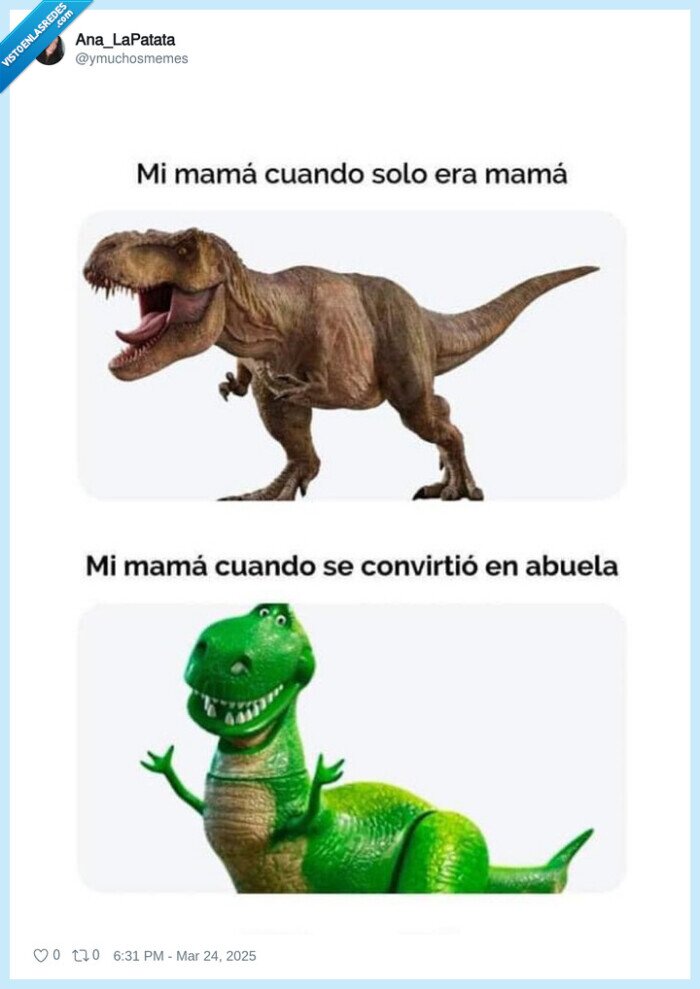 abuela,dinosaurio,trex,madre