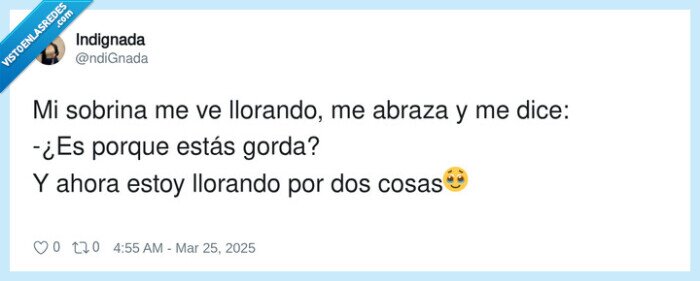 llorar,sobrina,abrazar,gorda