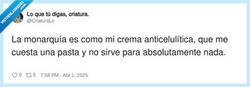 Enlace a La monarquía vista como crema anticelulítica, por @CriaturaLo