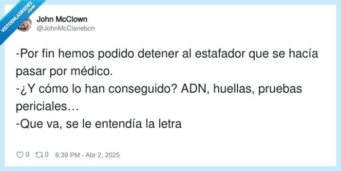 estafador,letra,medico