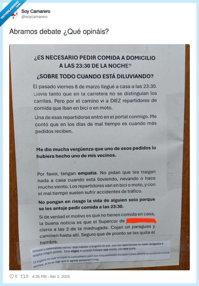 glovo,reparto,polemica,lluvia