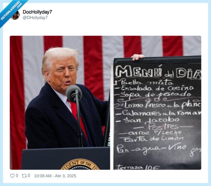 menú,tariffs,aranceles,donald trump