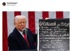 Enlace a No está mal el menú de Donald, por @DHollyday7