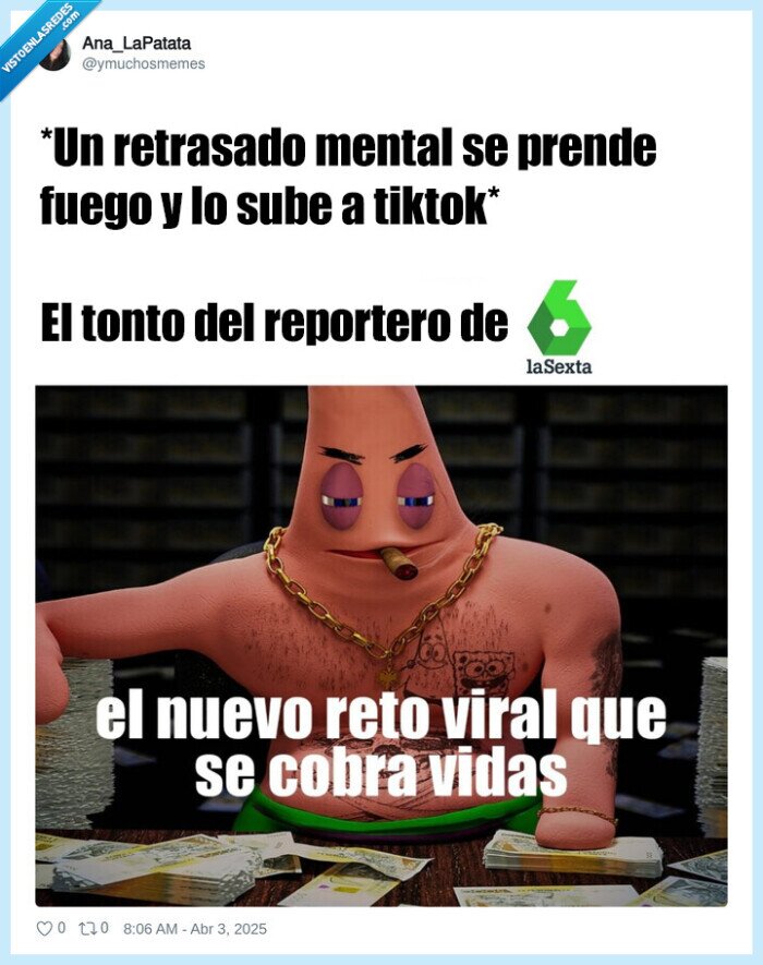 reto viral,tiktok,prenderse fuego,reportero,lasexta