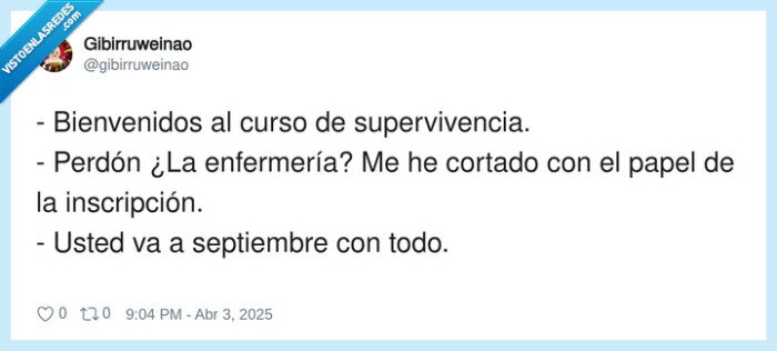 supervivencia,inscripción,bienvenidos,enfermería,septiembre