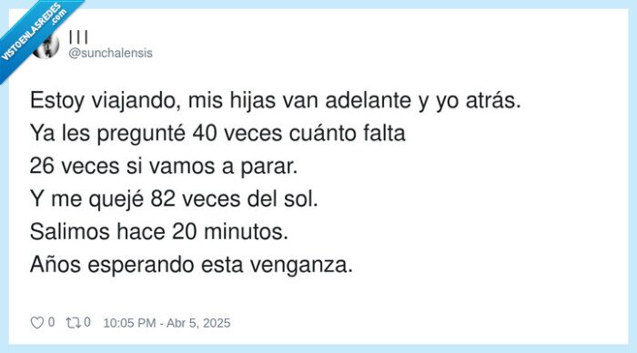 viajar,niños,pesados,preguntar,venganza