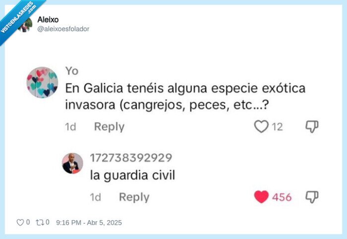 guardia civil,especie,invasora