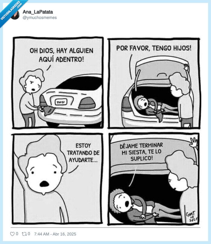 maletero,siesta,dormir,coche,padre