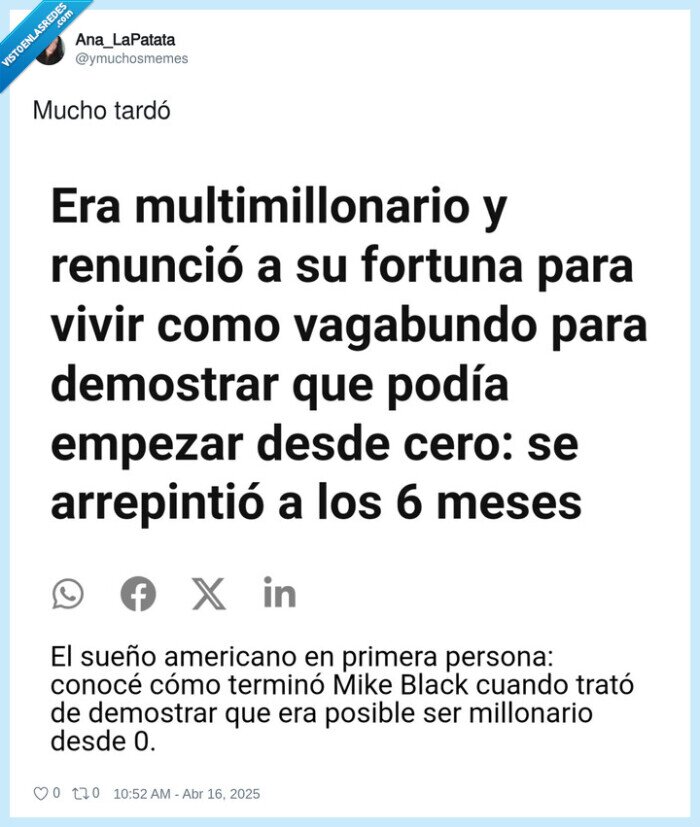 multimillonario,vagabundo,volver,renunciar