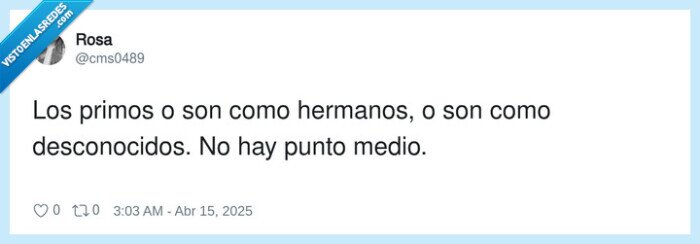 desconocidos,hermanos,primos,punto medio