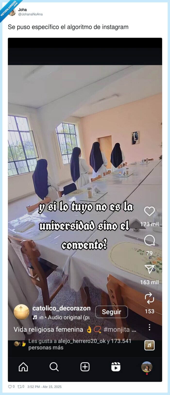 específico,algoritmo,instagram,convento,universidad,monjas