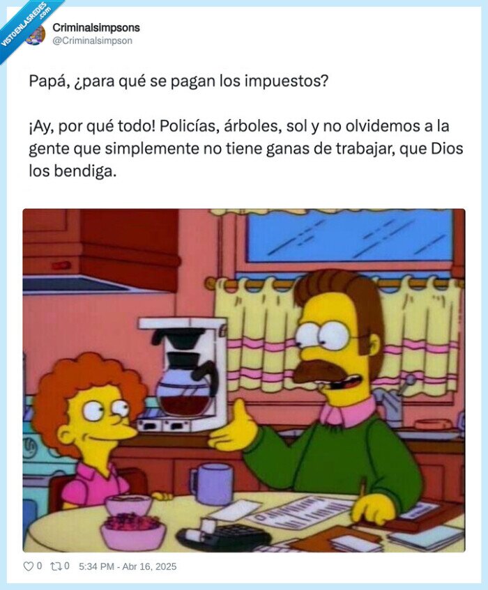 simpson,flanders,impuestos,vagos,trabajar
