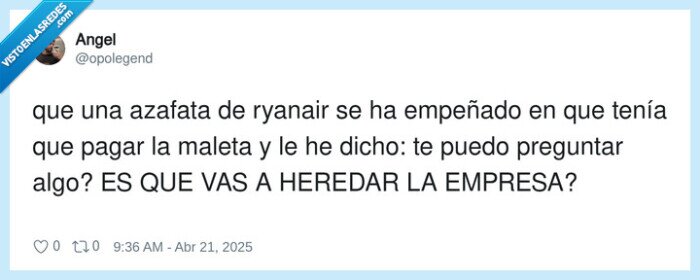 preguntar,empresa,azafata,ryanair,heredar