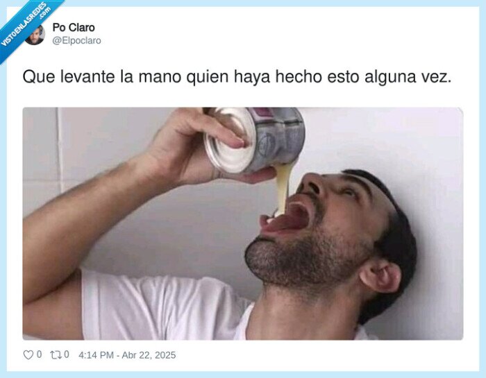 a chorro,leche condensada,bote,comer