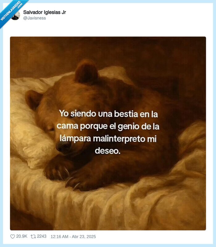 oso,cama,genio,deseo,lampara