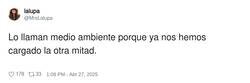 Enlace a Al final nos quedaremos sin ambiente, por @MrsLalupa