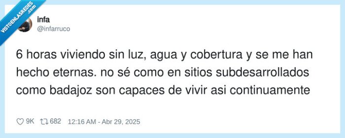 subdesarrollados,cobertura,apagon,badajoz