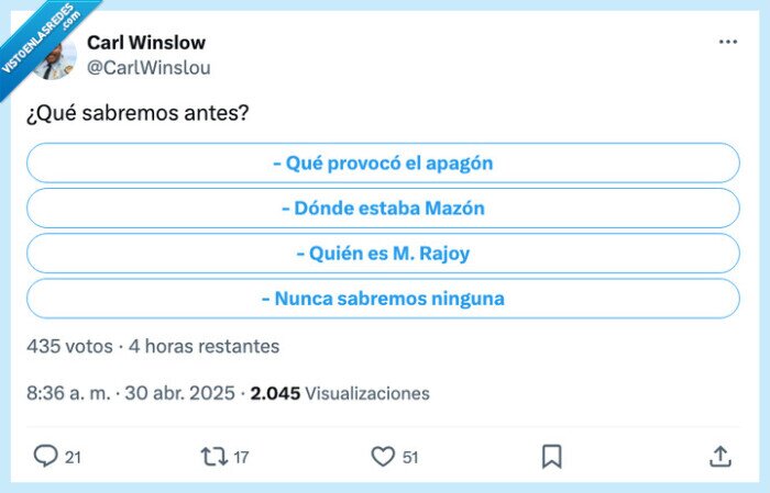 saber,desconocer,apagon,mazon,rajoy,nunca