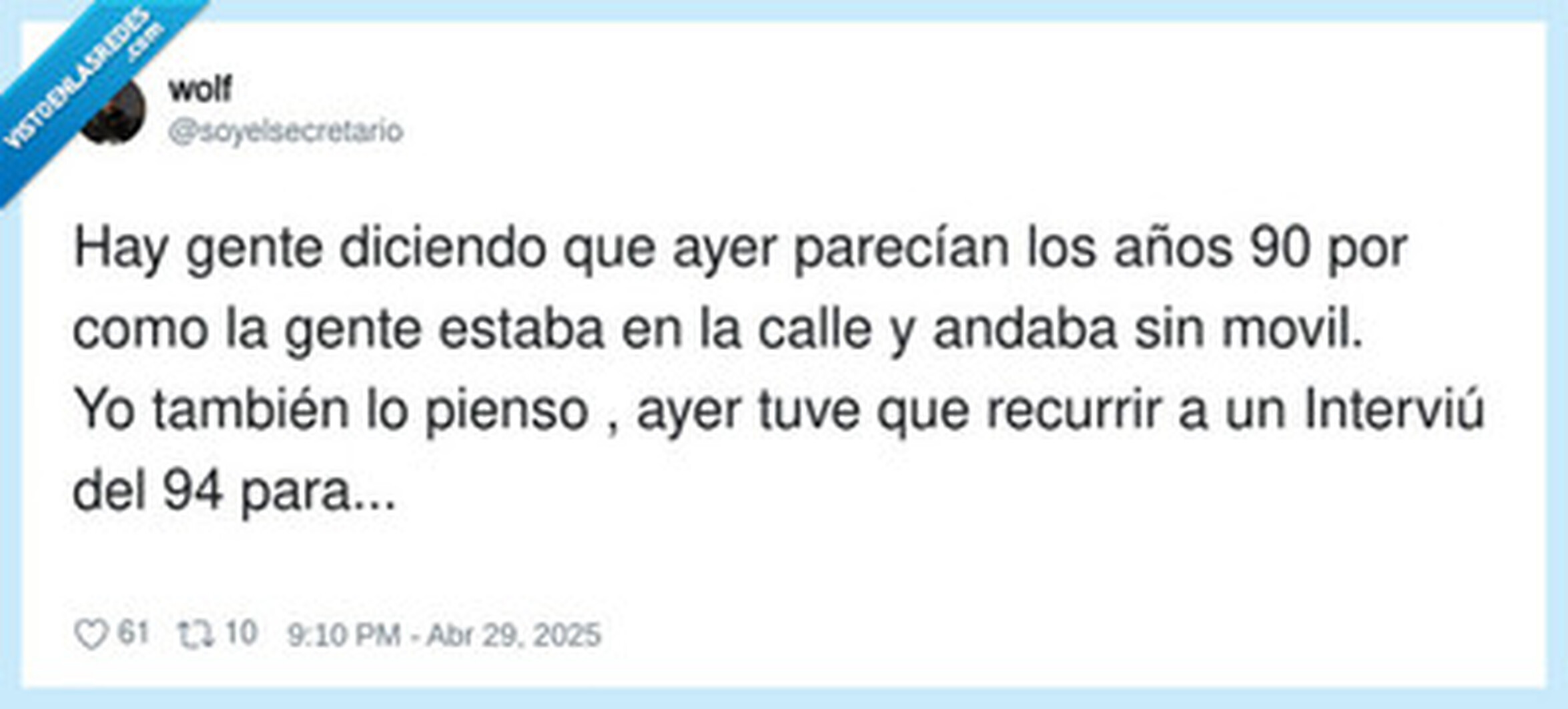 Otro de la vieja escuela, por @soyelsecretario