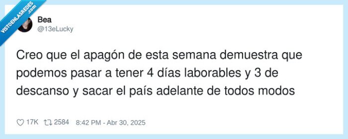 laborables,puente de mayo,apagón