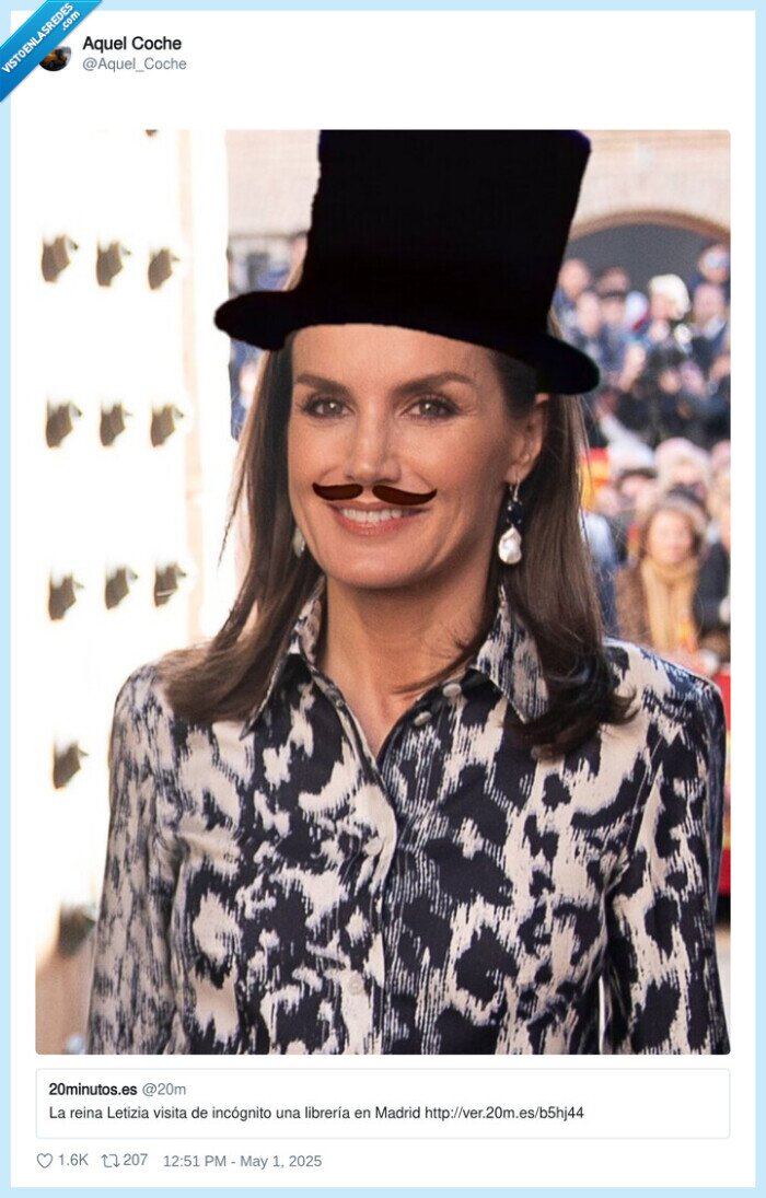 letizia,reina,bigote,librería