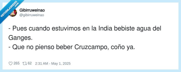 cruzcampo,beber,cerveza,ganges,sucia