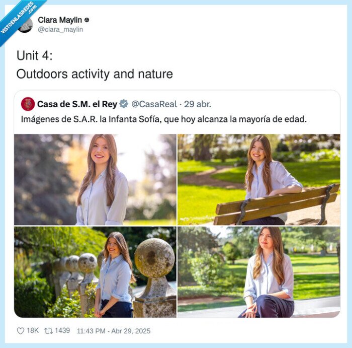 infanta sofia,fotos,18 años,libro de inglés
