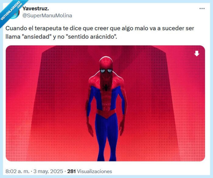 ansiedad,sentido arácnido,spiderman,terapeuta