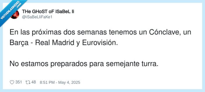 eurovisión,cónclave,preparados,clasico,semanas