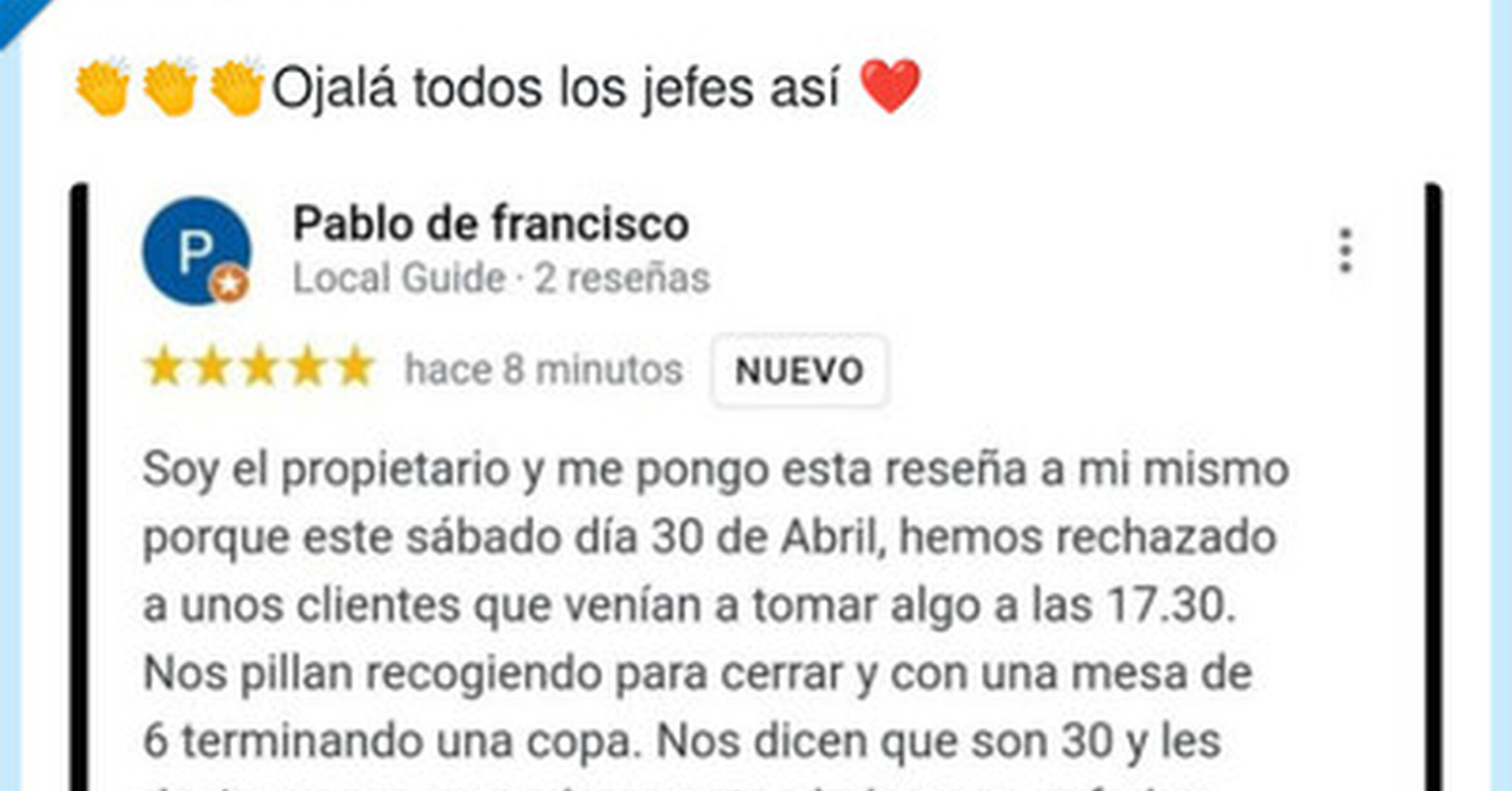 Cuesta ver empresaurios como éste, mis aplausos