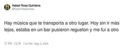 Enlace a Hay música que te transporta a otro lugar, por @Quint1Asquerosa