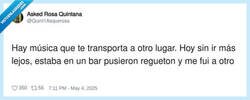 Enlace a Hay música que te transporta a otro lugar, por @Quint1Asquerosa