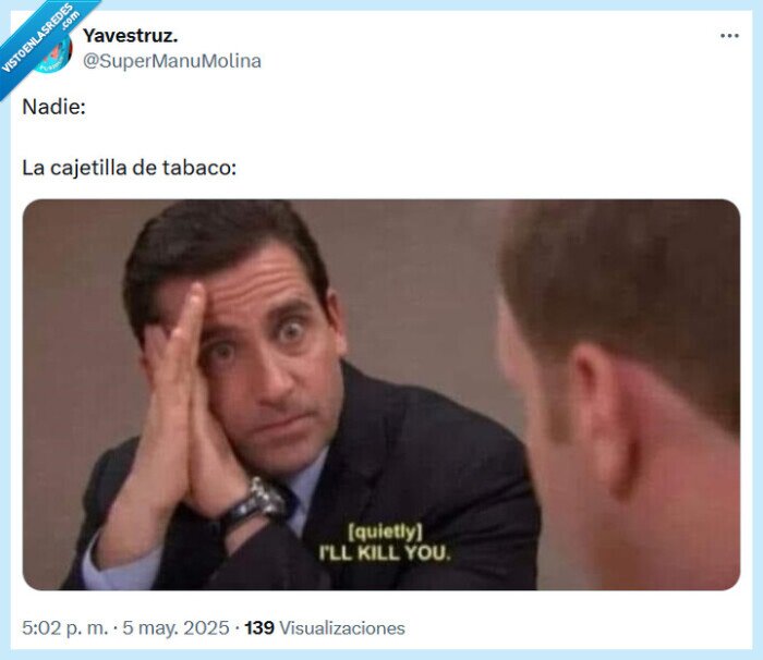 tabaco,the office,matar,cajetilla