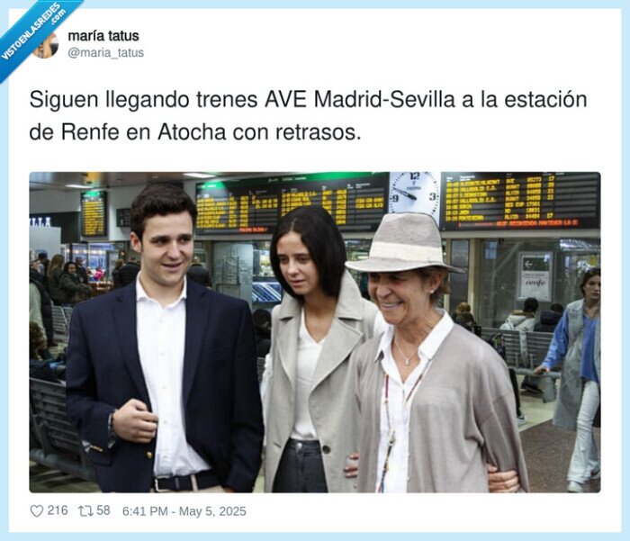 madridsevilla,monarquia,froilan,victoria federica,infanta elena,retraso,tren,ave