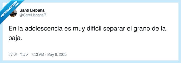 adolescencia,difícil,separar,grano,paja