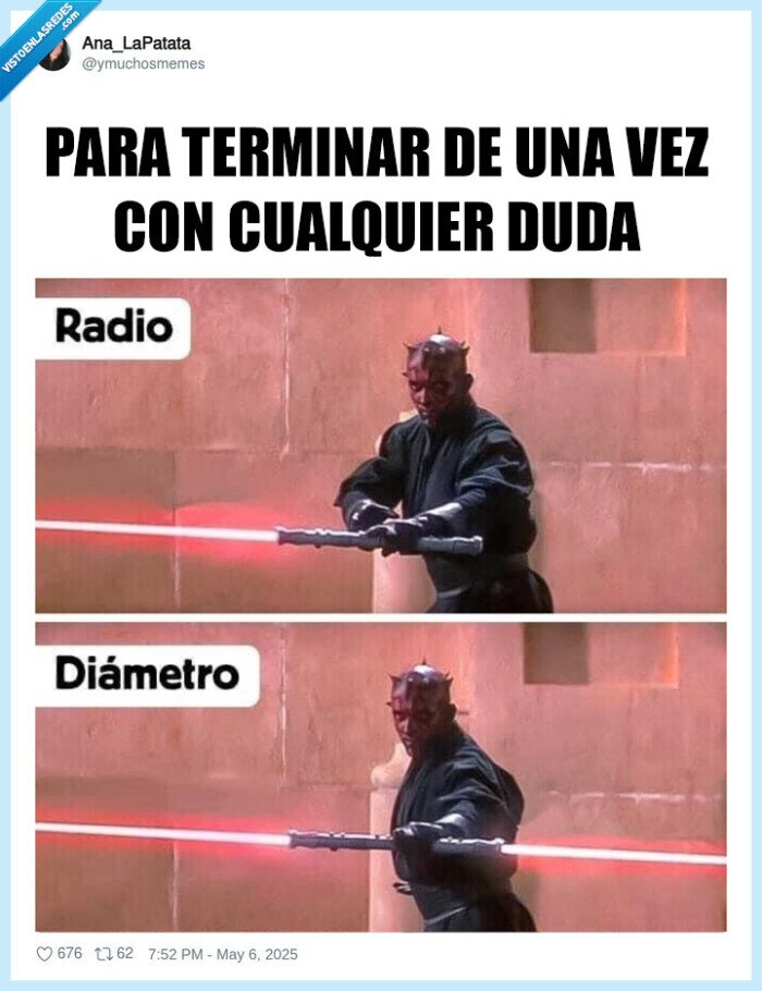star wars,sable laser,diametro,radio