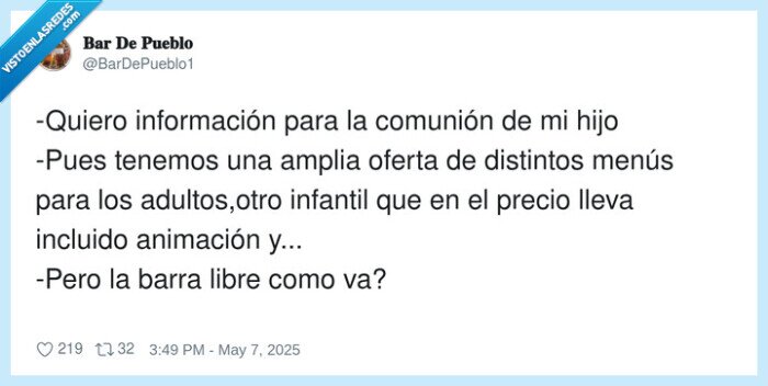 información,adultos,comunión,barra libre