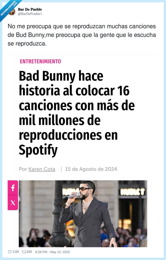 reproducirse,canciones,preocupante,bad bunny