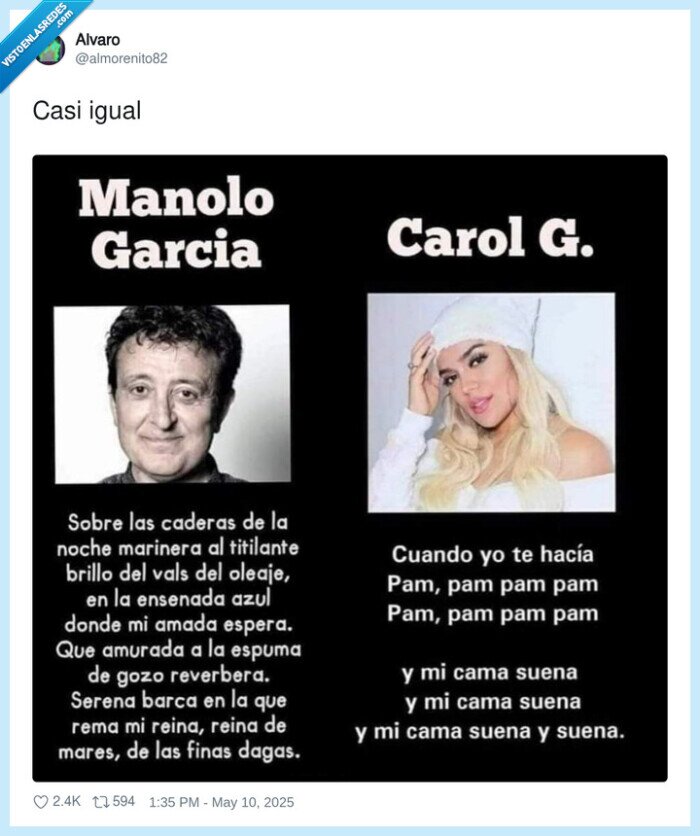 manolo garcía,carol G,letras,canciones,lyrics