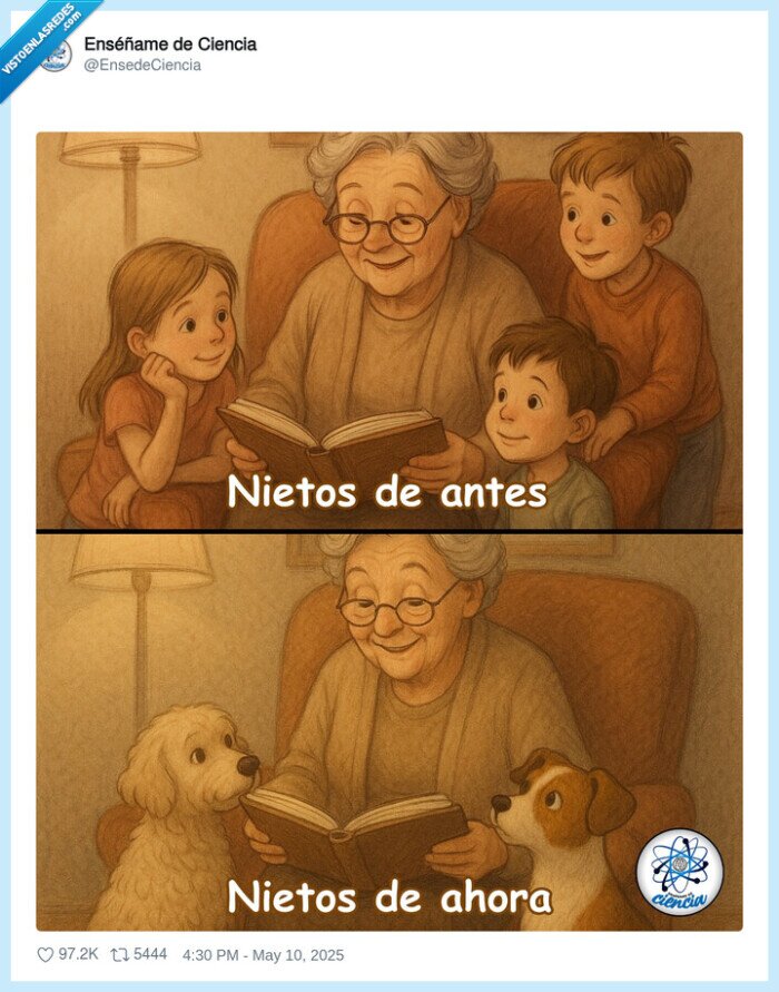 nietos,antes,ahora,perros,niños