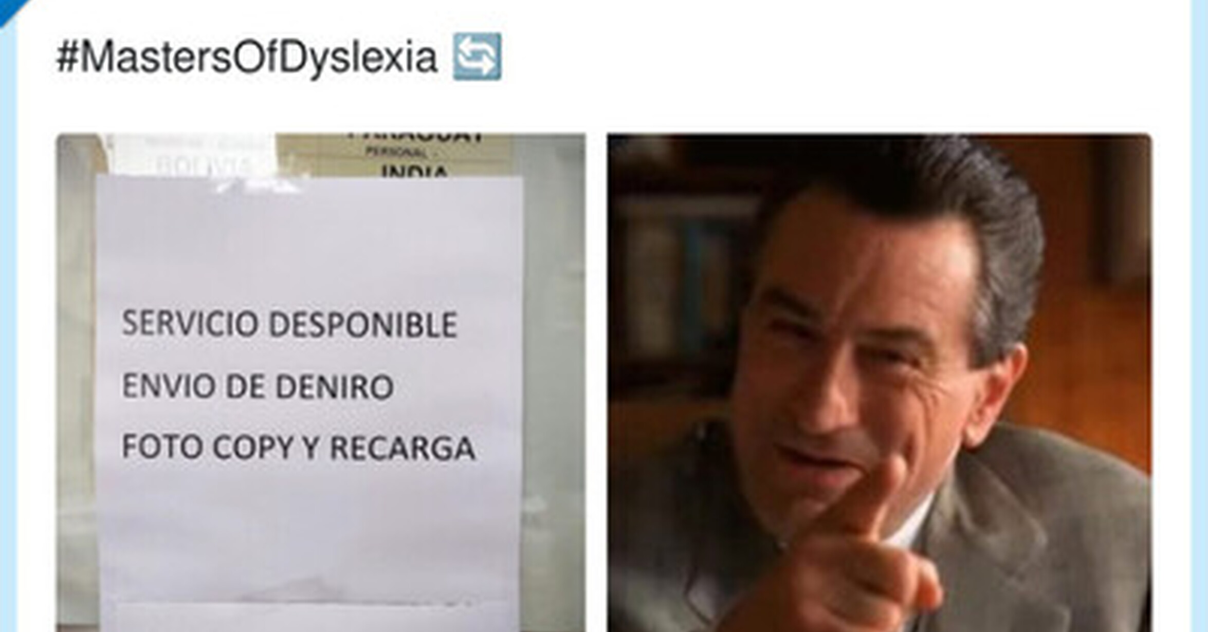 Envío de DeNiro, por @MastersOfNaming