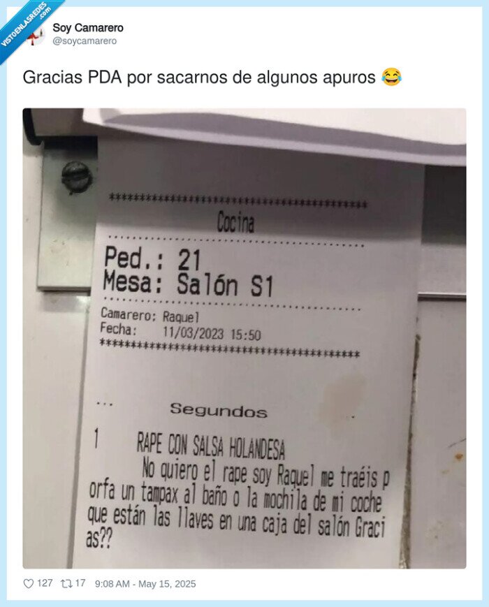 pda,restaurante,ayuda,tampax