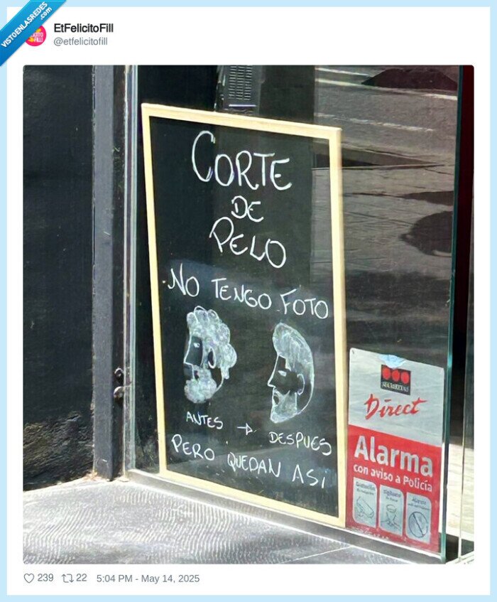 cartel,corte de pelo,foto,antes,después