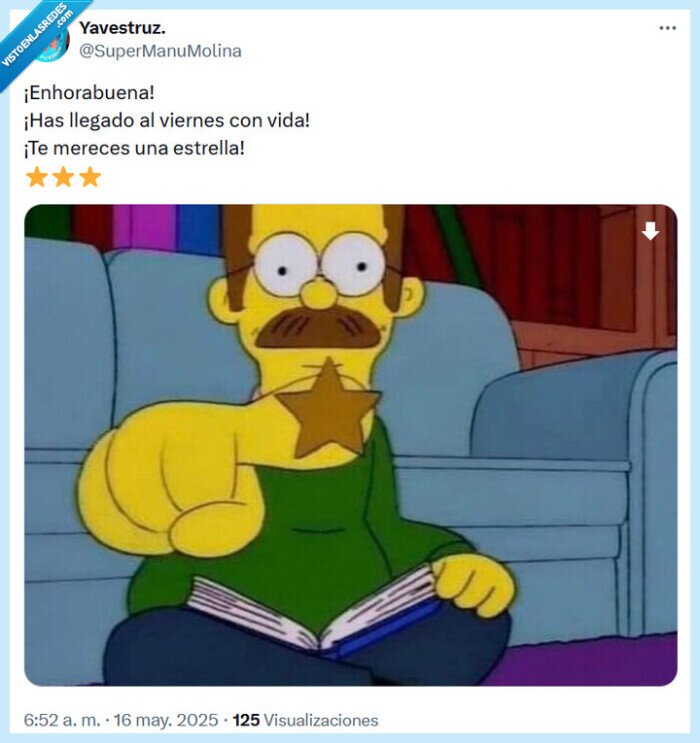 estrella,viernes,ganar,flanders,los simpson