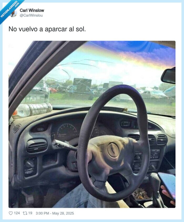 aparcar,coche,deshecho,derretido,volante,sol