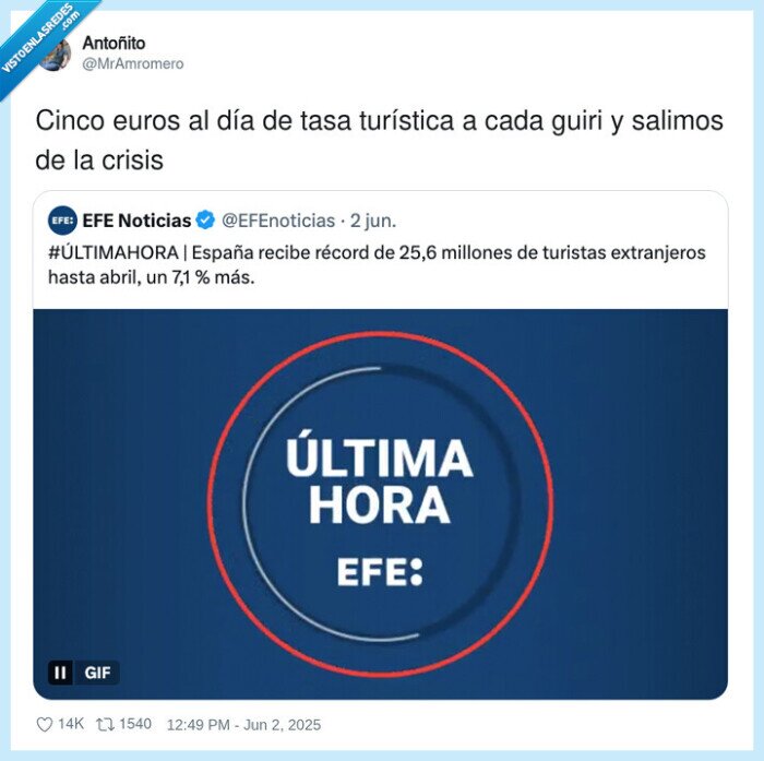 tasa turística,salimos,crisis,cinco euros,guiri
