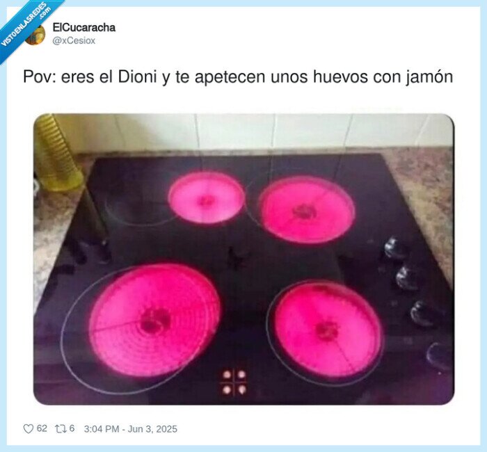 huevos con jamón,dioni,vitrocerámica