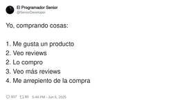 Enlace a 5. Ya no tiene etiqueta y no lo puedes devolver, por @5eniorDeveloper